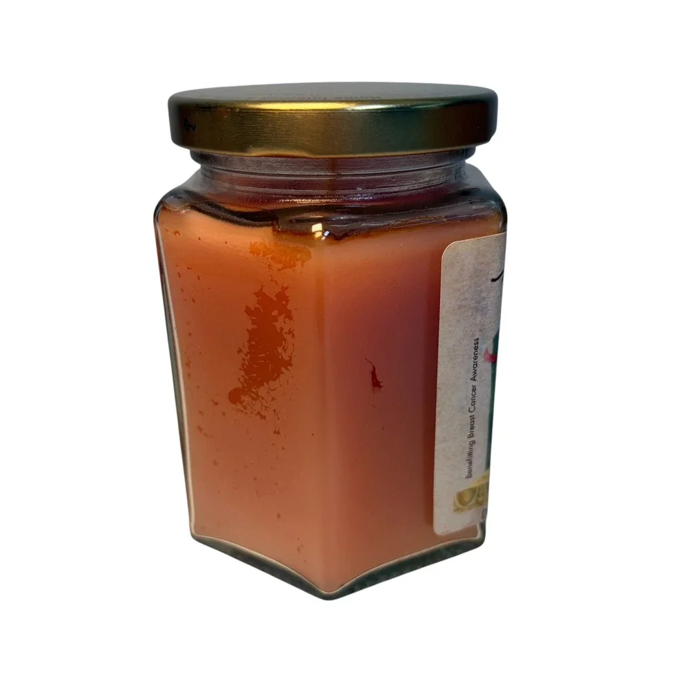 Home Interiors Caramel Apple 2003 Orange Glass Vintage Scented Candle 7.5oz New